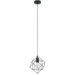 Luminaires Eglo Suspensions|Suspension Eglo STRAITON Noir, 1 lumière