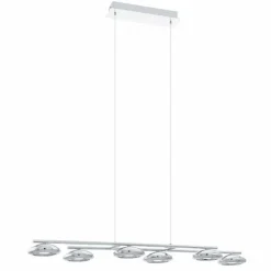 Luminaires Eglo Éclairage Led|Suspension Eglo TARUGA LED Chrome, 6 lumières
