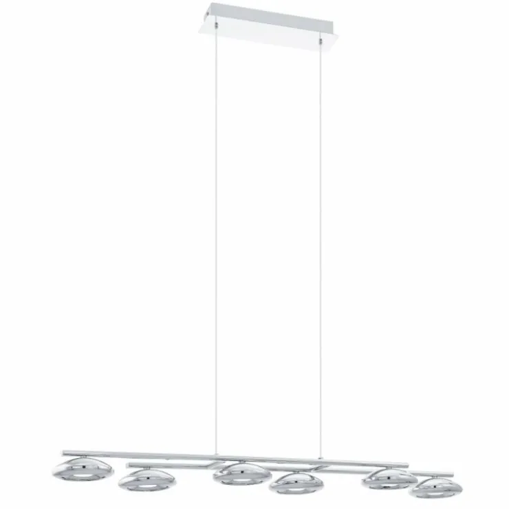 Luminaires Eglo Éclairage Led|Suspension Eglo TARUGA LED Chrome, 6 lumières