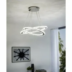 Luminaires Eglo Éclairage Led|Suspension Eglo VARRAZO LED Chrome, Aspect cristal, 1 lumière