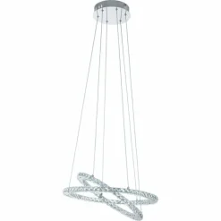 Luminaires Eglo Éclairage Led|Suspension Eglo VARRAZO LED Chrome, Aspect cristal, 1 lumière
