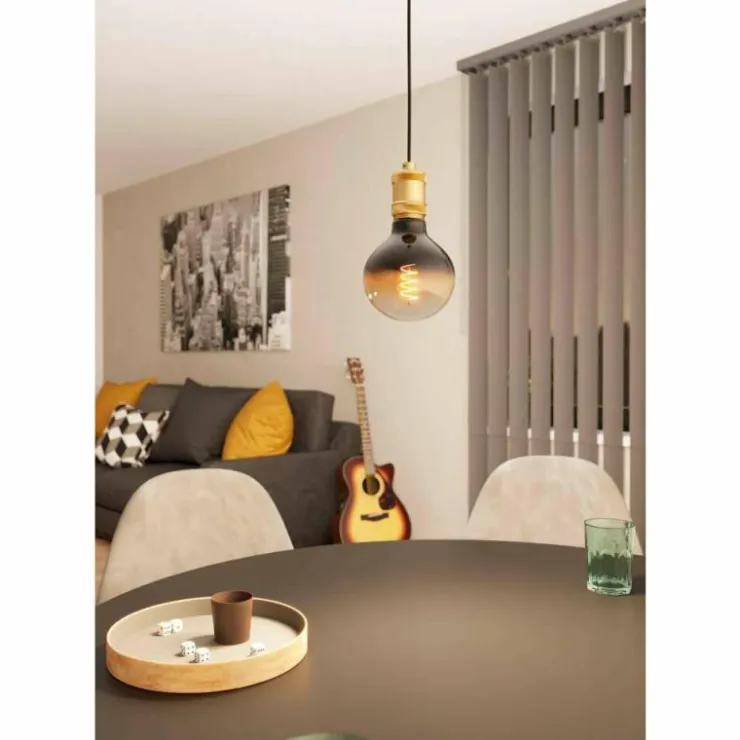 Luminaires Eglo Suspensions|Suspension Eglo YORTH Laiton, Noir, 1 lumière