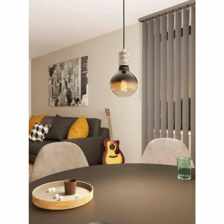 Luminaires Eglo Suspensions|Suspension Eglo YORTH Noir, Argenté, 1 lumière