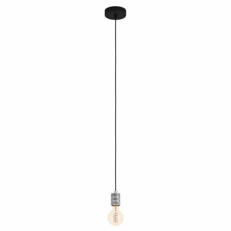 Luminaires Eglo Suspensions|Suspension Eglo YORTH Noir, Argenté, 1 lumière