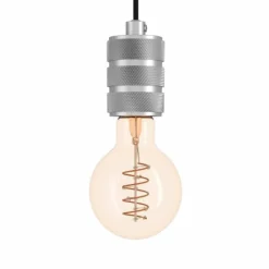 Luminaires Eglo Suspensions|Suspension Eglo YORTH Noir, Argenté, 1 lumière