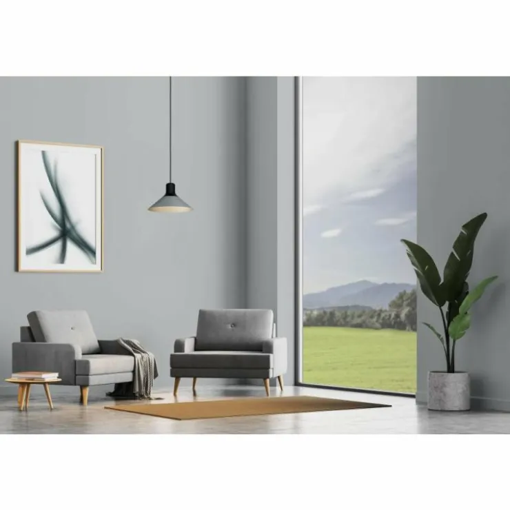Luminaires Eglo Suspensions|Suspension Eglo-Leuchten ABREOSA Gris, Noir, 1 lumière