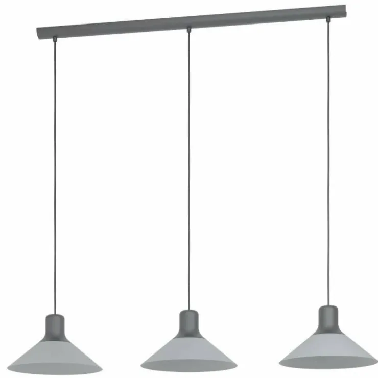 Luminaires Eglo Suspensions|Suspension Eglo-Leuchten ABREOSA Gris, Noir, 3 lumières