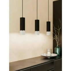 Luminaires Eglo Suspensions|Suspension Eglo-Leuchten BUTRANO LED Noir, Argenté, 3 lumières