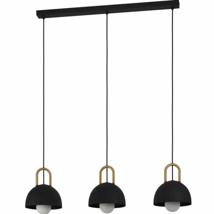 Luminaires Eglo Suspensions|Suspension Eglo-Leuchten CALMANERA Laiton, Noir, 3 lumières