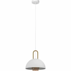 Luminaires Eglo Suspensions|Suspension Eglo-Leuchten CALMANERA Laiton, Blanc, 1 lumière