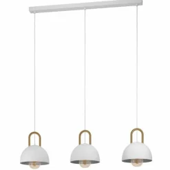 Luminaires Eglo Suspensions|Suspension Eglo-Leuchten CALMANERA Laiton, Blanc, 3 lumières