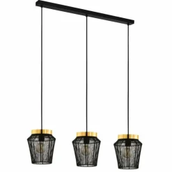 Luminaires Eglo Suspensions|Suspension Eglo-Leuchten ESCANDIDOS Laiton, Noir, 3 lumières