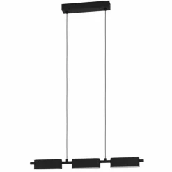 Luminaires Eglo Suspensions|Suspension Eglo-Leuchten ROVIRA LED Noir, 3 lumières