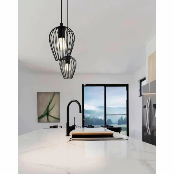 Luminaires Eglo Suspensions|Suspension Eglo-Leuchten TB NEWTOWN Noir, 1 lumière