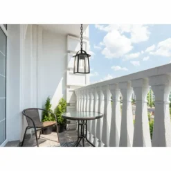 Suspension extérieure Lutec Kelsey Noir, 1 lumière
