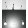 Luminaires Fabas Luce Suspensions|Suspension Fabas Luce Blog Chrome, Noir, 3 lumières