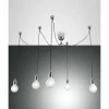 Luminaires Fabas Luce Suspensions|Suspension Fabas Luce Blog Chrome, Noir, 5 lumières