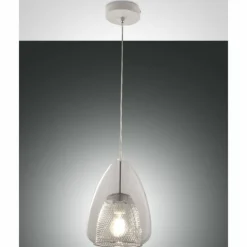 Suspension Fabas Luce Britton Blanc, 1 lumière