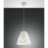 Luminaires Fabas Luce Suspensions|Suspension Fabas Luce Crumple Blanc, 1 lumière
