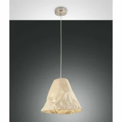 Luminaires Fabas Luce Suspensions|Suspension Fabas Luce Crumple Blanc, 1 lumière