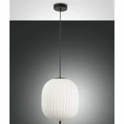 Suspension Fabas Luce Domizia Noir, 1 lumière