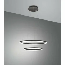 Luminaires Fabas Luce Éclairage Led|Suspension Fabas Luce Giotto LED Noir, 1 lumière