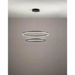 Luminaires Fabas Luce Éclairage Led|Suspension Fabas Luce Giotto LED Noir, 2 lumières