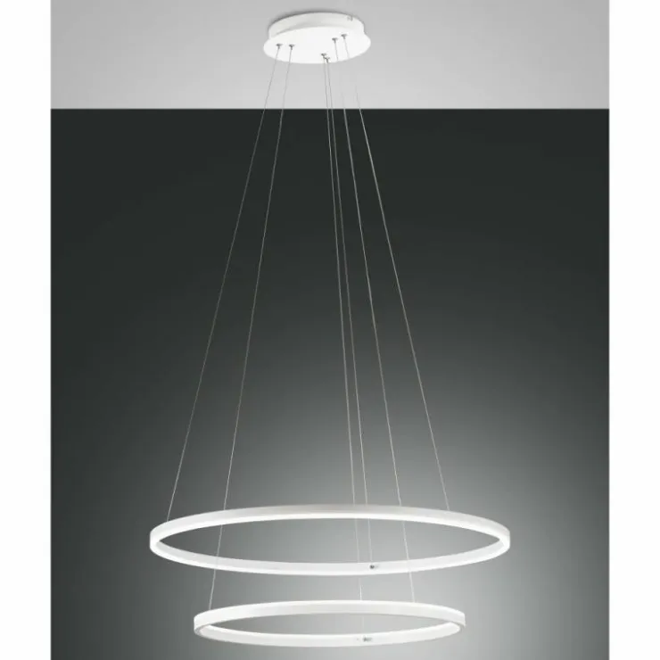 Luminaires Fabas Luce Éclairage Led|Suspension Fabas Luce Giotto LED Blanc, 2 lumières