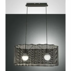 Luminaires Fabas Luce Suspensions|Suspension Fabas Luce Glicine Noir, 2 lumières