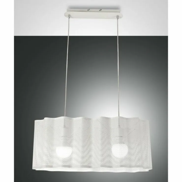 Luminaires Fabas Luce Suspensions|Suspension Fabas Luce Glicine Blanc, 2 lumières