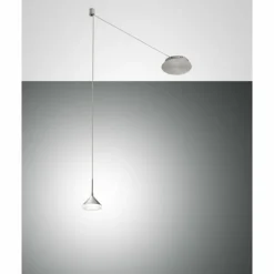 Luminaires Fabas Luce Éclairage Led|Suspension Fabas Luce Isabella LED Chrome, Nickel mat, 1 lumière