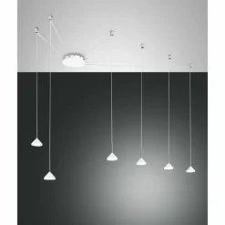 Luminaires Fabas Luce Suspensions|Suspension Fabas Luce Isabella LED Blanc, 6 lumières