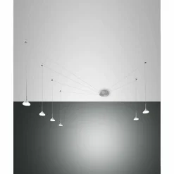 Luminaires Fabas Luce Suspensions|Suspension Fabas Luce Isabella LED Chrome, Nickel mat, 6 lumières