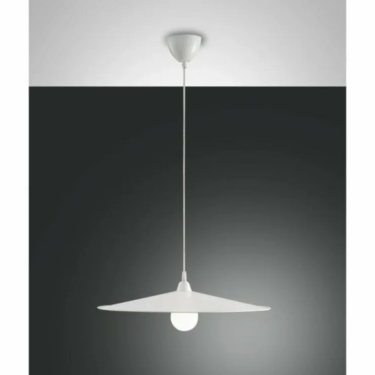 Luminaires Fabas Luce Suspensions|Suspension Fabas Luce Kasa Blanc, 1 lumière