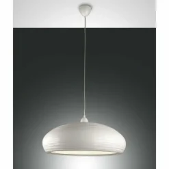Luminaires Fabas Luce Suspensions|Suspension Fabas Luce Lodge Blanc, 1 lumière