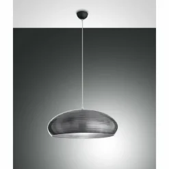 Luminaires Fabas Luce Suspensions|Suspension Fabas Luce Lodge Gris, 1 lumière