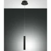Luminaires Fabas Luce Suspensions|Suspension Fabas Luce Prado LED Noir, 1 lumière