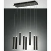 Luminaires Fabas Luce Éclairage Led|Suspension Fabas Luce Prado LED Noir, 8 lumières