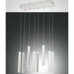 Luminaires Fabas Luce Suspensions|Suspension Fabas Luce Prado LED Blanc, 8 lumières