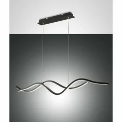 Luminaires Fabas Luce Éclairage Led|Suspension Fabas Luce Sinuo LED Noir, 2 lumières