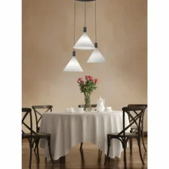 Suspension Fabas Luce Vincent Noir, 3 lumières