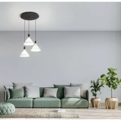 Suspension Fabas Luce Vincent Noir, 3 lumières