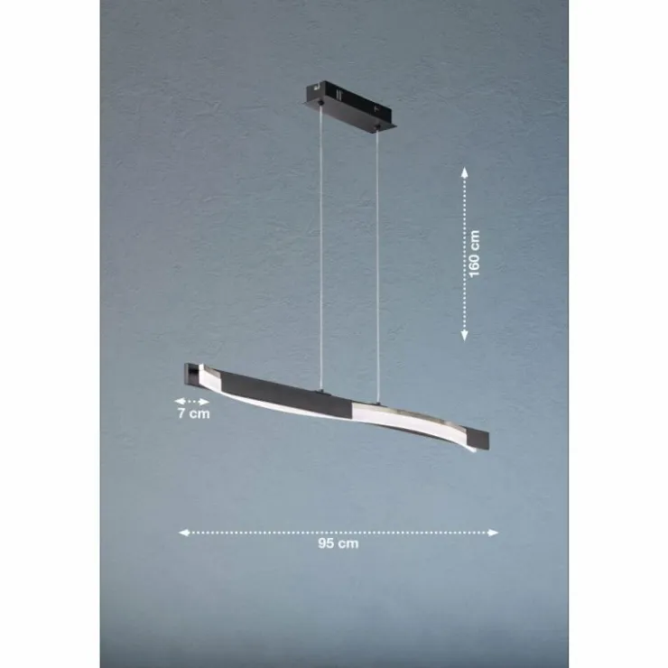Luminaires Fischer & Honsel Éclairage Led|Suspension Fischer & Honsel Bridge LED Noir, 1 lumière