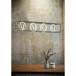 Luminaires Fischer & Honsel Éclairage Led|Suspension Fischer & Honsel Gisi LED Noir, 4 lumières, Télécommandes