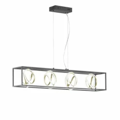 Luminaires Fischer & Honsel Éclairage Led|Suspension Fischer & Honsel Gisi LED Noir, 4 lumières, Télécommandes