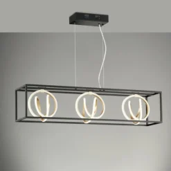 Luminaires Fischer & Honsel Éclairage Led|Suspension Fischer & Honsel Gisi LED Noir, 3 lumières, Télécommandes