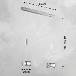 Luminaires Fischer & Honsel Suspensions|Suspension Fischer & Honsel Colette LED Nickel mat, 2 lumières