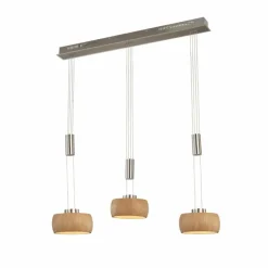 Luminaires Fischer & Honsel Suspensions|Suspension Fischer & Honsel SHINEWOOD LED Nickel mat, 3 lumières