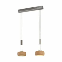 Luminaires Fischer & Honsel Suspensions|Suspension Fischer & Honsel SHINEWOOD LED Nickel mat, 2 lumières