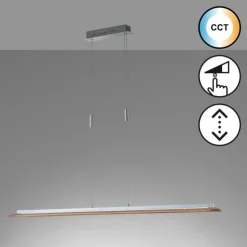 Luminaires Fischer & Honsel Suspensions|Suspension Fischer & Honsel SHINE-WOOD LED Nickel mat, 1 lumière